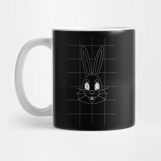 GRID DRAWING of a easter bunny white Mug